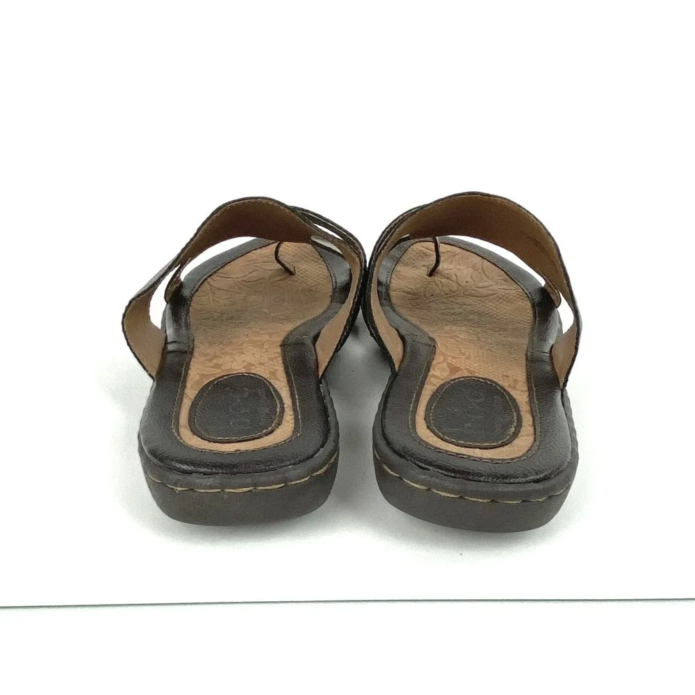 boc Born Sandals Women's 8 Slip On Slides Flats Shoes Flip Flops Brown 38.5 - Picture 6 of 9